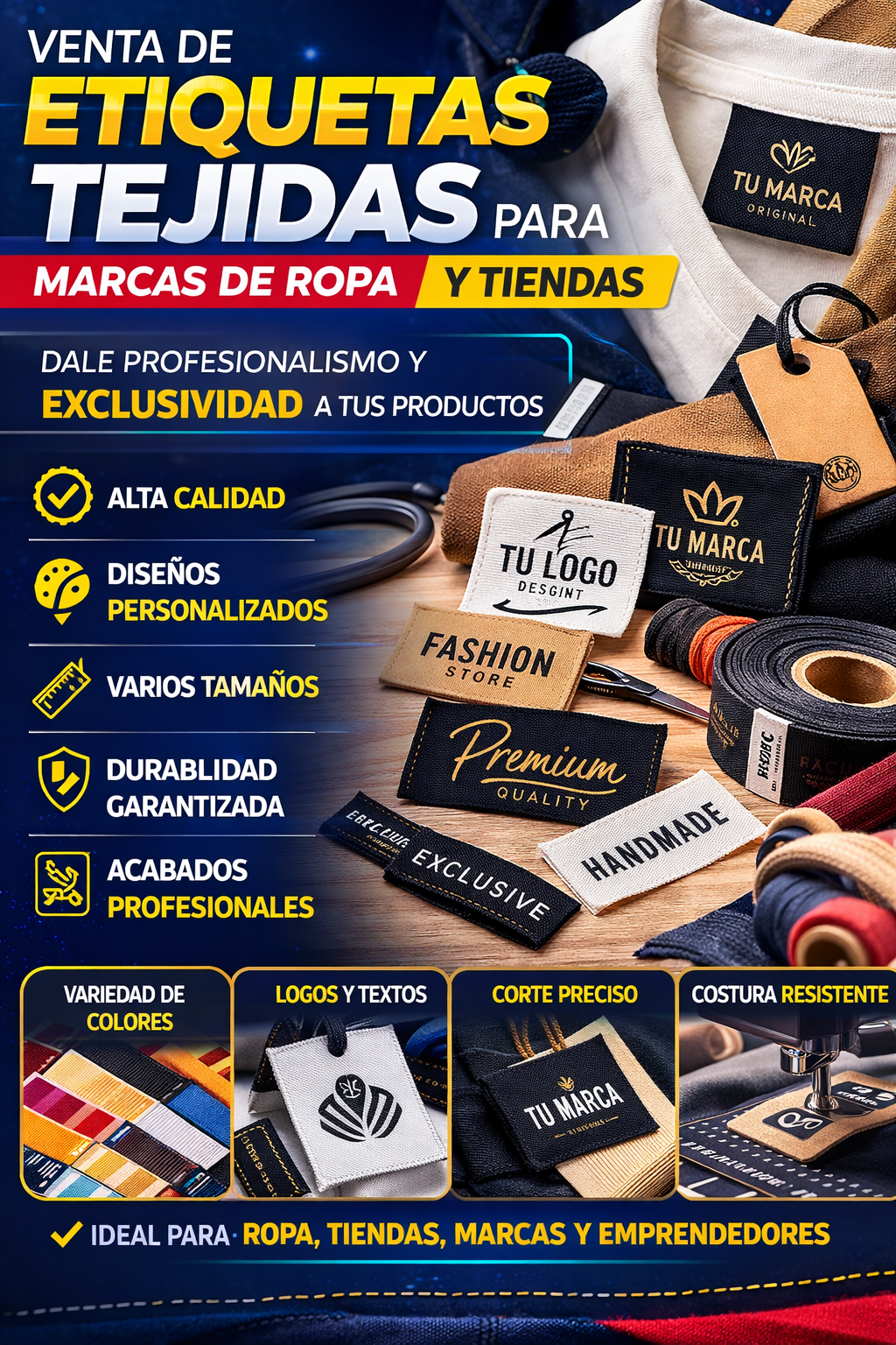 Etiquetas tejidas personalizadas